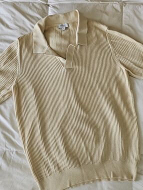 SUNSPEL MSRP $380 Contrast Rib Polo Shirt